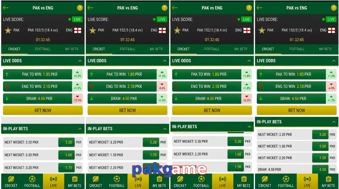 Game list for Pakgame bet section